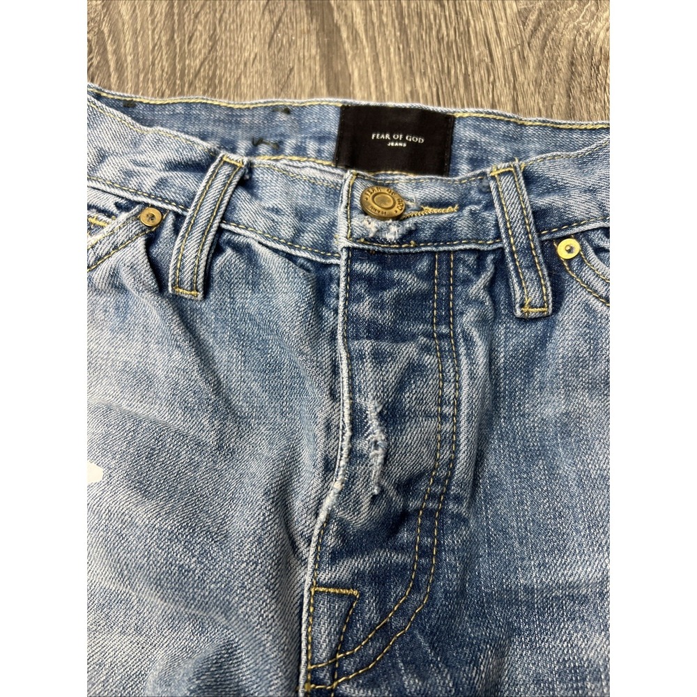 Fear Of God Fifth Collection Selvedge Painters Paint Splatter Jeans Sz 29 - Picture 12 of 16